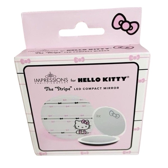 Impressions Vanity Company X Hello Kitty | The Stripe LED Compact Mirror - Picture 4 of 5